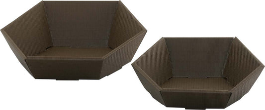 5504-50-0 GESCHENKKARTON 29 X 24 X 13 CM SECHSECKIG (1 STÜCK) BRAUN