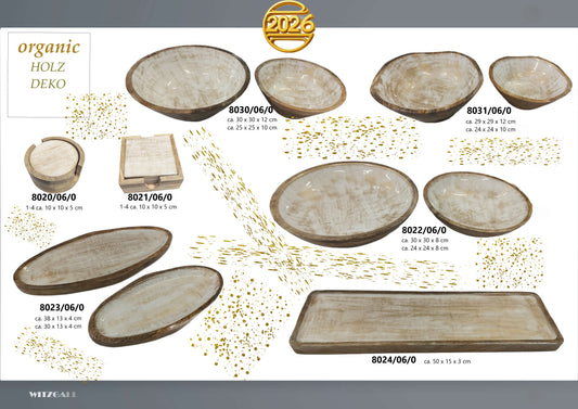 8000-06-0 je 1 Artikel für´s Fenster aus Mangoholz weiss/gold