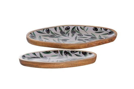 8023-02-0 HOLZSCHALEN OVAL OLIVE Satz 1-2