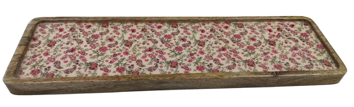 8024-07-0 HOLZSCHALE RECHTECKIG BLUME