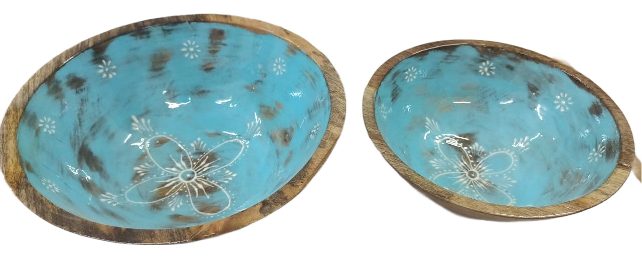 8030-05-0 HOLZSCHALEN RUND MIT MOTIV 1-2 BLAU GEWASCHEN