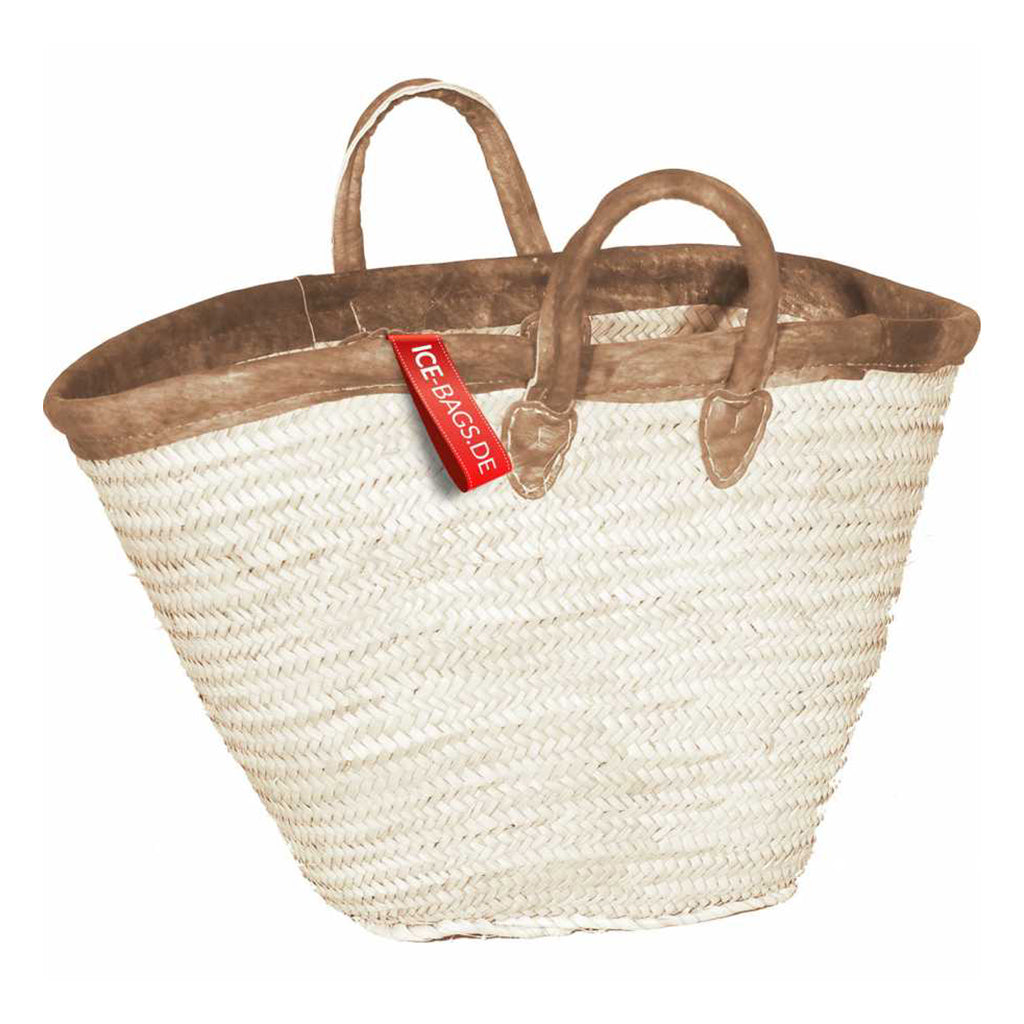 1041-20-0 STRANDTASCHE AUS PALMBLATT MIT LEDERRAND