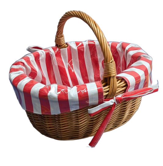 2380-10-1 EINKAUFSKORB/ AUTOKORB AUS GESOTTENER WEIDE MIT HENKEL MIT FUTTER