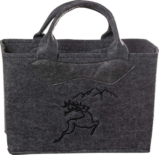 3557-55-55BG FILZTASCHE UNI DUNKELGRAU HIRSCH SCHWARZ GESTICKT