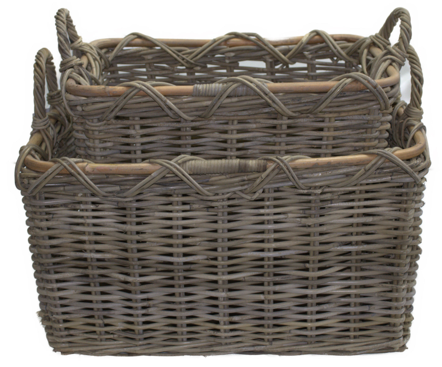 3564-56-0 HOLZKORB SATZ 1-2 AUS PEDDIGROHR GRAU