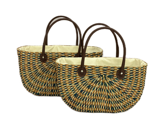 3911-30-2 TASCHE AUS SEEGRAS 1-2  MIX BUNT