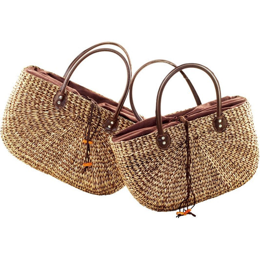 3911-50-2 TASCHE AUS SEEGRAS 1-2  BRAUN GEWASCHEN