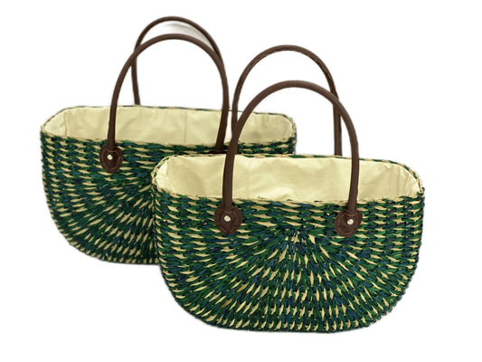 3911-60-2 TASCHE AUS SEEGRAS 1-2  MIX BUNT