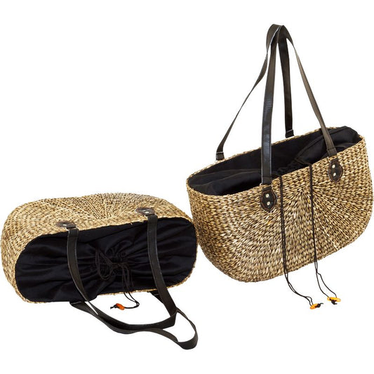 3913-55-2 TASCHE AUS SEEGRAS 1-2 SCHWARZ GEWASCHEN / SCHULTERHENKEL