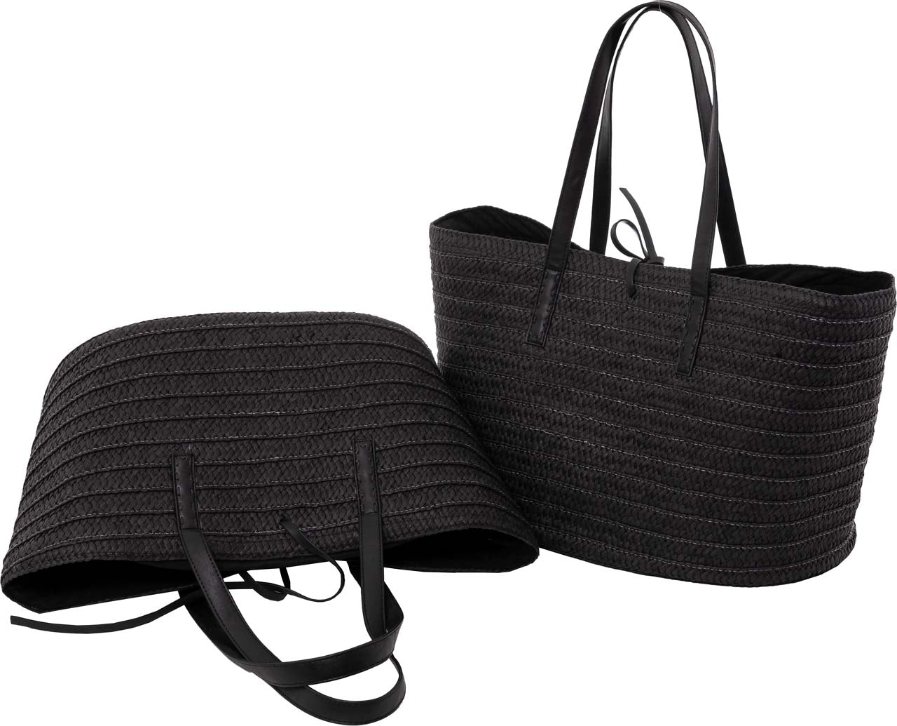 4130-55-0 STROHTASCHE SATZ 1-2 UNI SCHWARZ