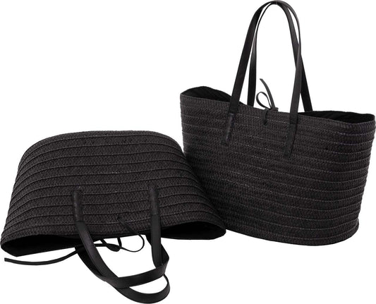 4130-55-0 STROHTASCHE SATZ 1-2 UNI SCHWARZ