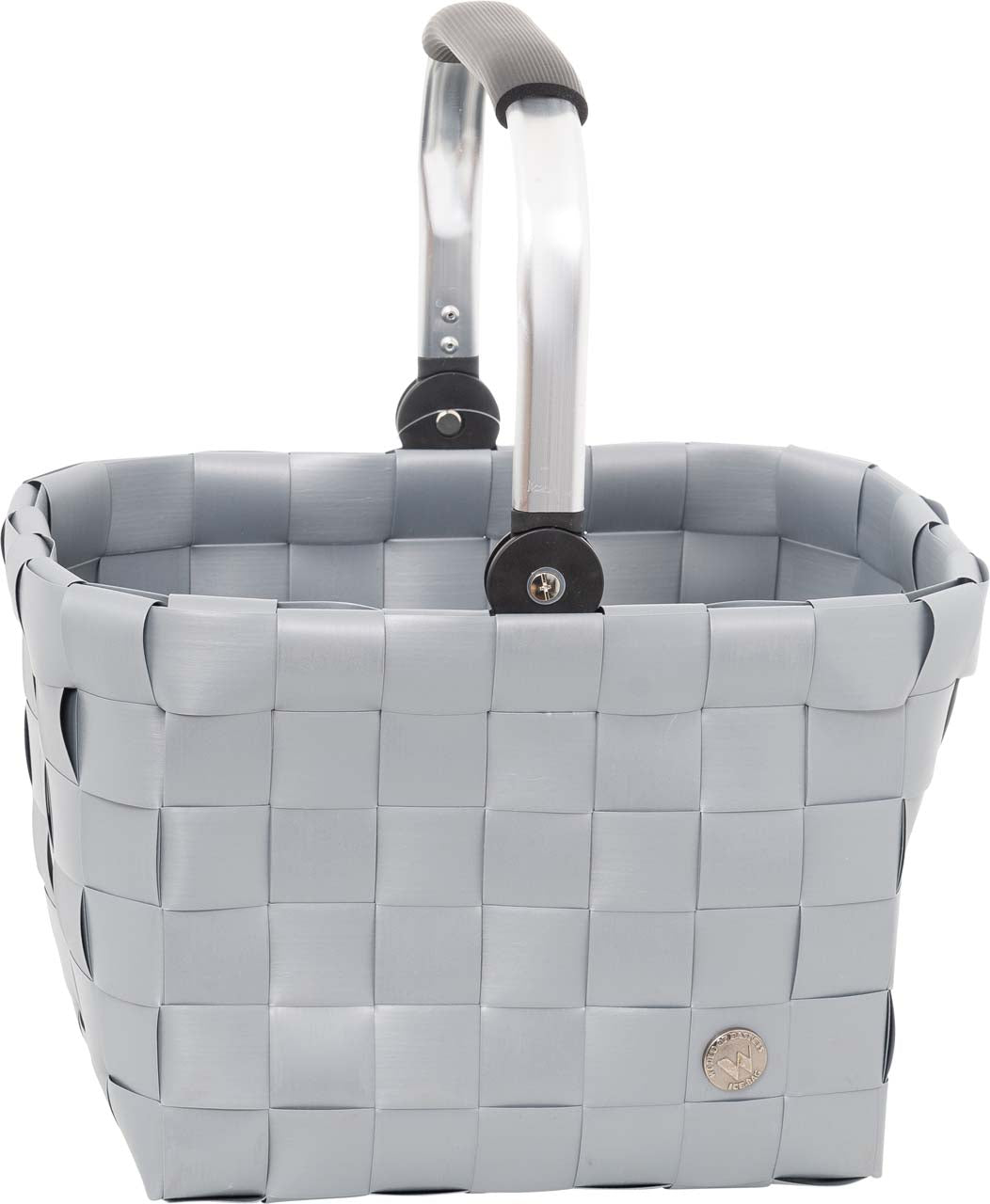 5035-56-0U PREMIUM Korb mit KLAPP-GRIFF SHOPPER Uni Grau/Silbergrau