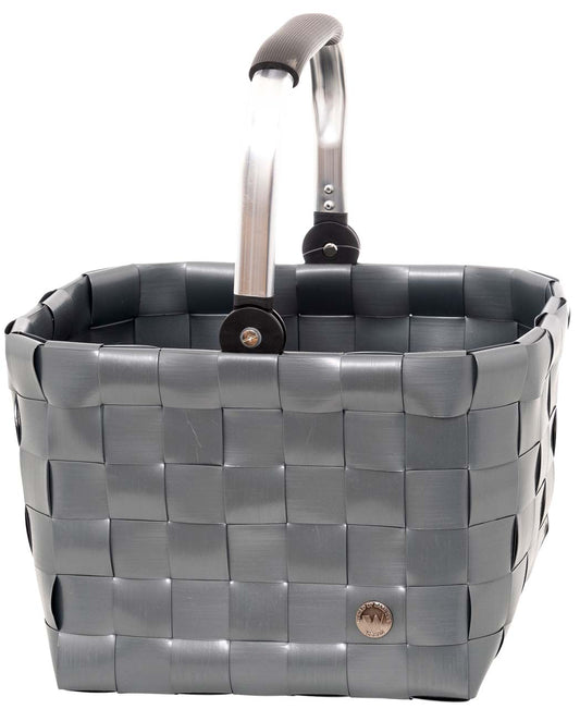 5035-90-0U PREMIUM Korb mit KLAPP-GRIFF SHOPPER Uni Dunkelgrau