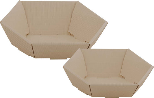 5503-22-0 GESCHENKKARTON 22 X 19 X 10 CM SECHSECKIG  (1 STÜCK) NATUR