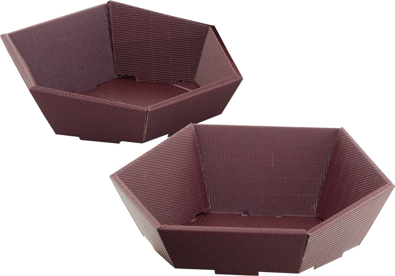 5503-61-0 GESCHENKKARTON 22 X 19 X 10 CM SECHSECKIG  (1 STÜCK) AUBERGINE