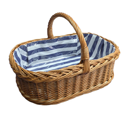 618-10-1 GARTENTABLETT OVAL MIT HENKEL UND STOFF/FOLIE (ohne Schale)