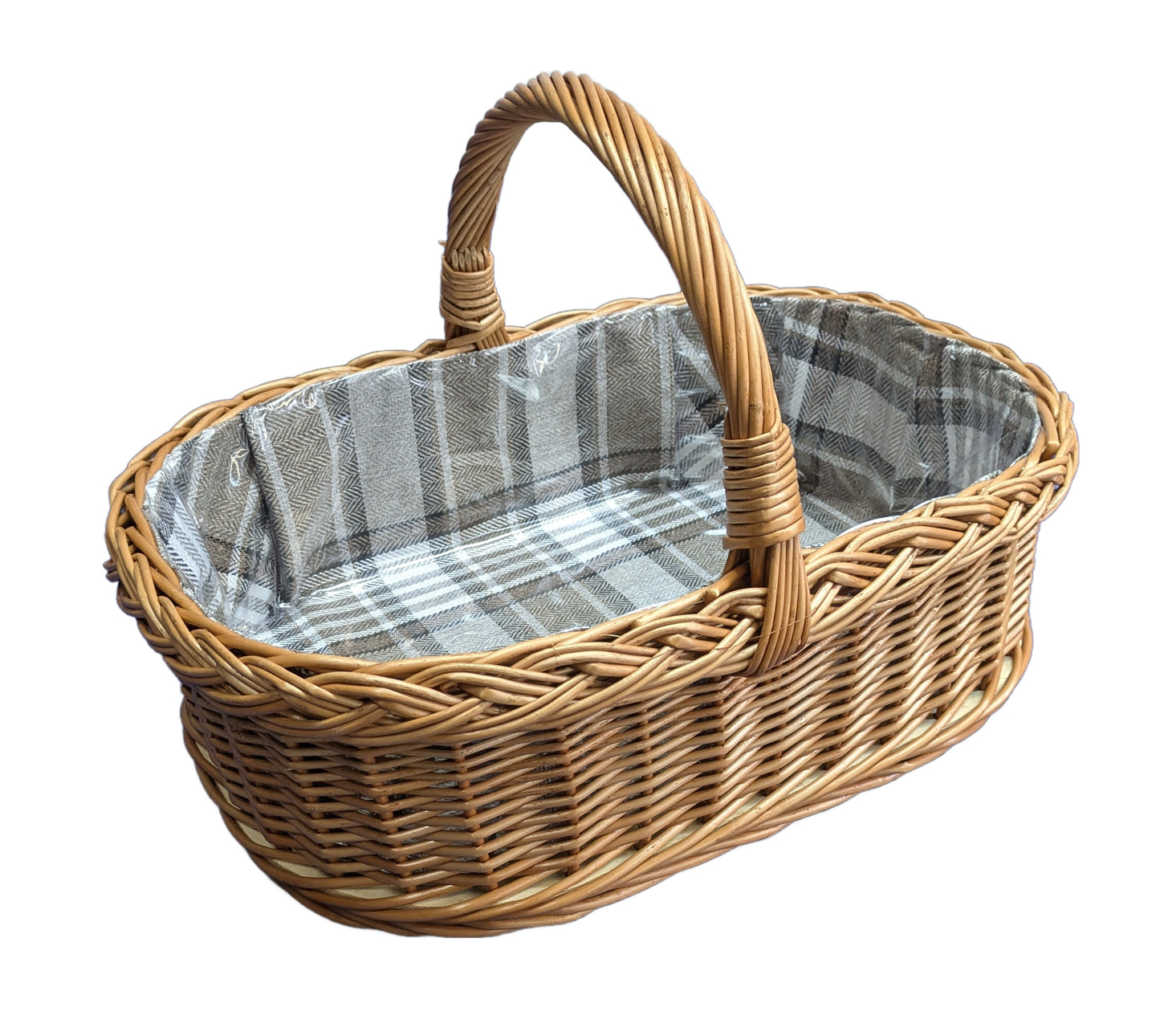 618-10-1 GARTENTABLETT OVAL MIT HENKEL UND STOFF/FOLIE (ohne Schale)