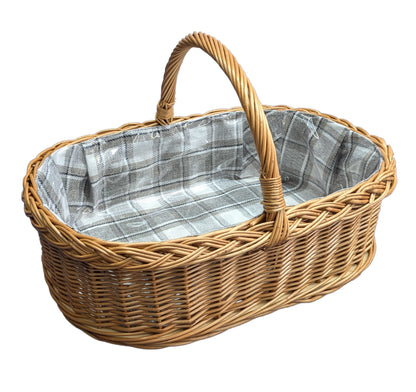 618-10-1 GARTENTABLETT OVAL MIT HENKEL UND STOFF/FOLIE (ohne Schale)