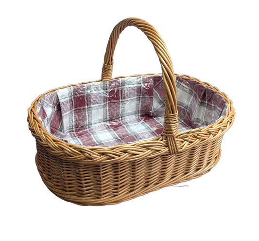 618-10-1 GARTENTABLETT OVAL MIT HENKEL UND STOFF/FOLIE (ohne Schale)