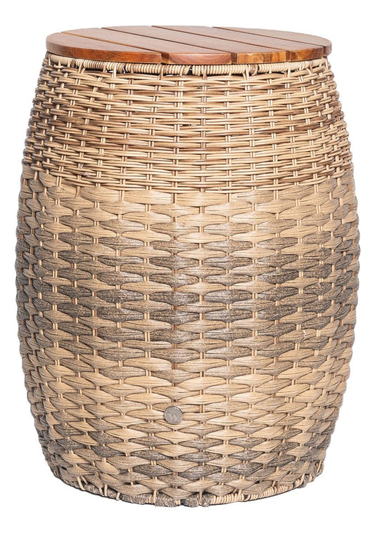 7003-03-0 POLYRATTAN MEHRZWECKKORB RUND / HOLZDECKEL