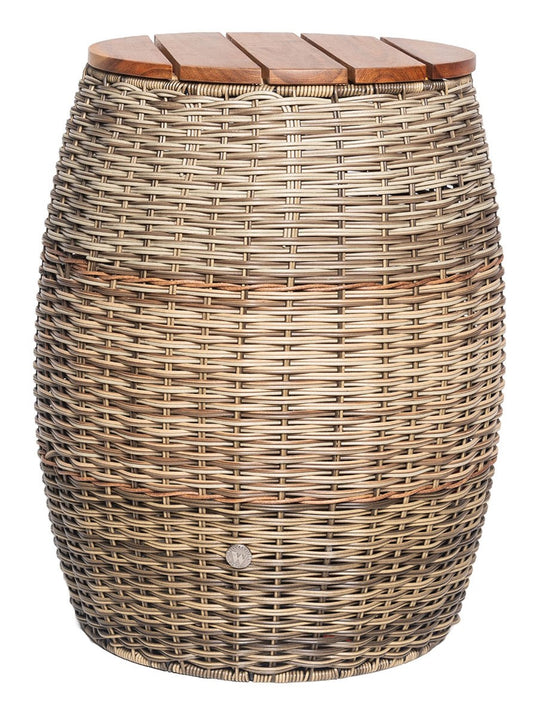 7003-09-0 POLYRATTAN MEHRZWECKKORB RUND / HOLZDECKEL