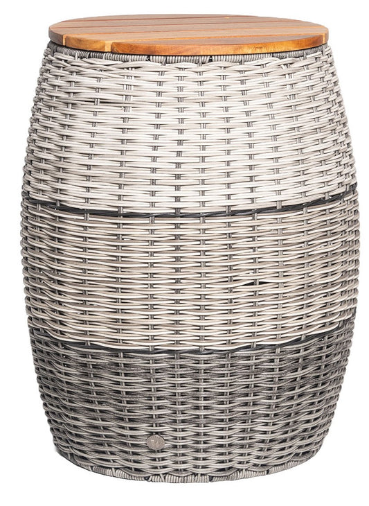 7003-57-0 POLYRATTAN MEHRZWECKKORB RUND / HOLZDECKEL