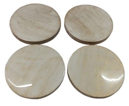 8020-06-0 VIER UNTERSETZER FÜR GLÄSER RUND MIT MOTIV GOLD/WEISS