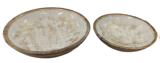 8022-06-0 HOLZSCHALEN RUND MIT MOTIV GOLD/WEISS 1-2