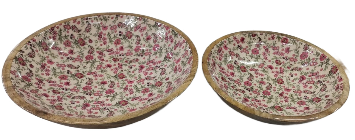 8022-07-0 HOLZSCHALEN RUND MIT MOTIV BLUME 1-2