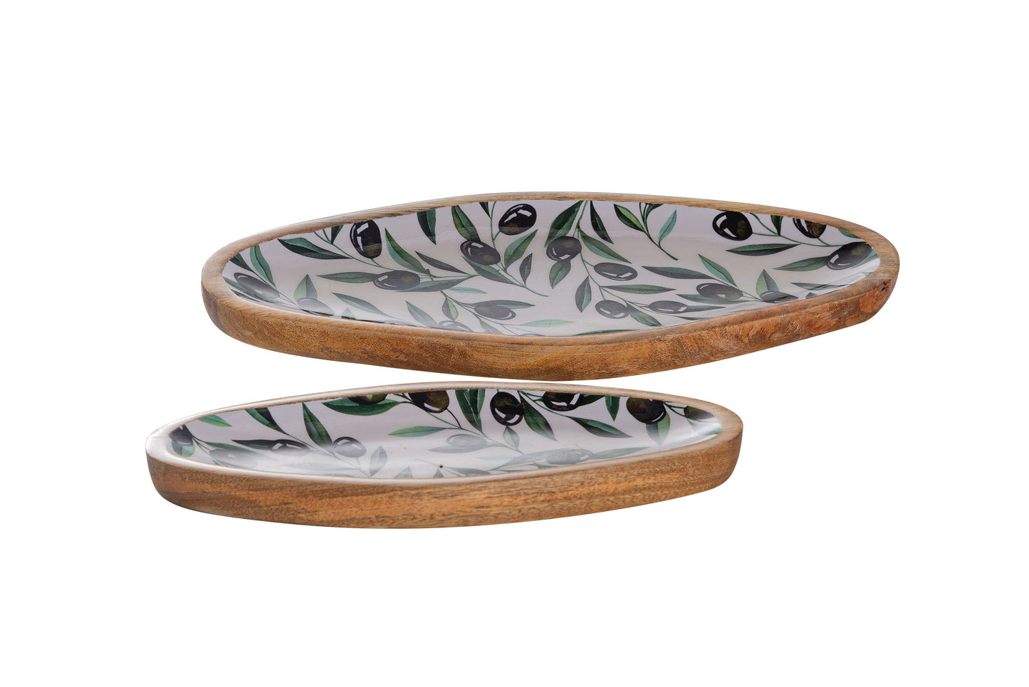 8023-02-0 HOLZSCHALEN  OVAL  OLIVE Satz 1-2