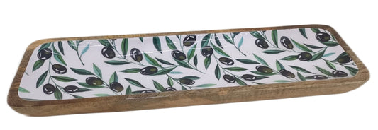 8024-02-0 HOLZSCHALE  RECHTECKIG OLIVE