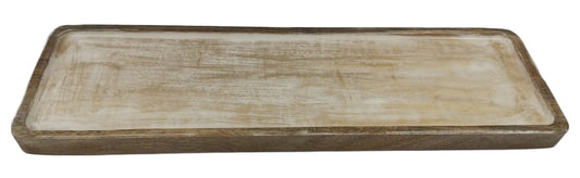 8024-06-0 HOLZSCHALE  RECHTECKIG GOLD/WEISS