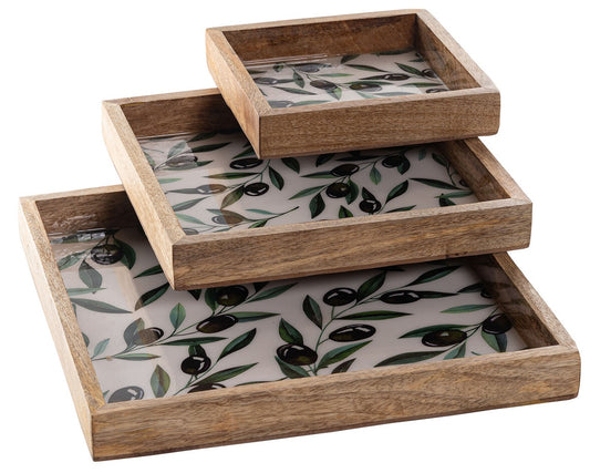 8025-02-0 HOLZSCHALE VIEREKCKIG 1-3 OLIVE