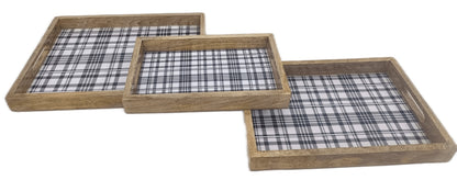 8025-03-0 HOLZSCHALE VIEREKCKIG 1-3 KARO SCHWARZ/WEISS