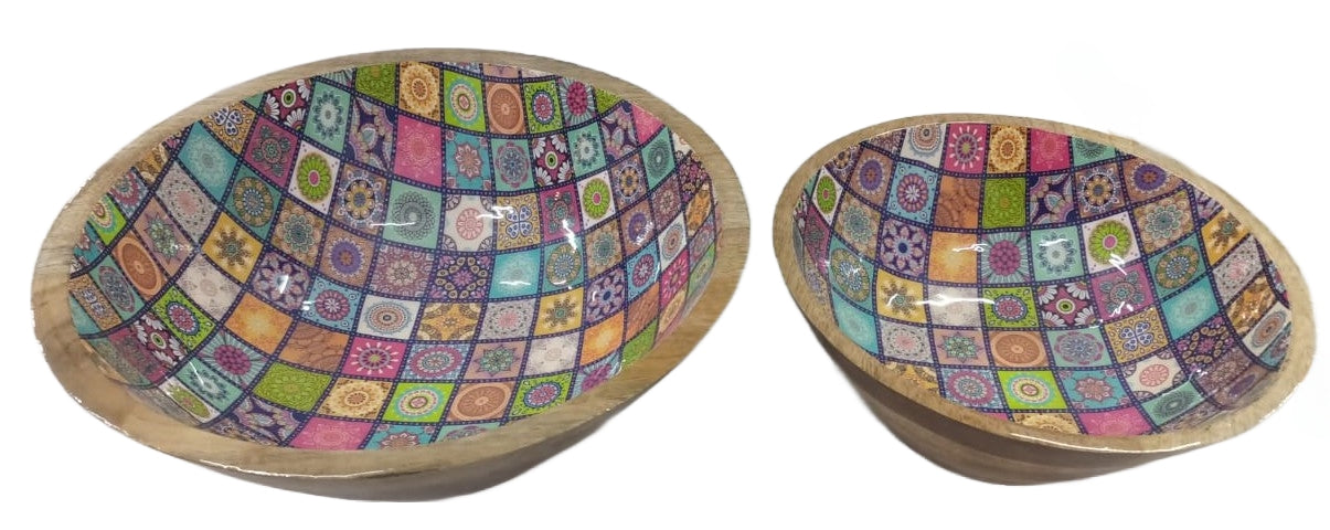 8030-01-0 HOLZSCHALEN RUND MIT MOTIV  1-2 BUNT