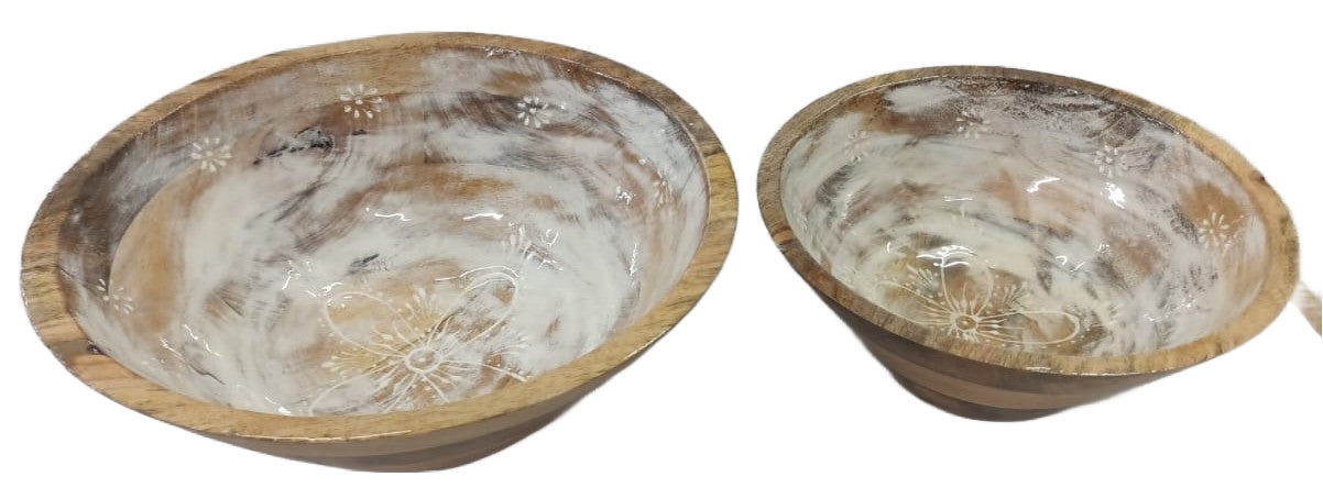 8030-04-0 HOLZSCHALEN RUND MIT MOTIV  1-2 WEISS GEWASCHEN