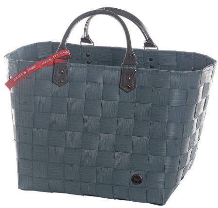 5100-05-0U Shopper Klassiker rauchblau Bänder mit Struktur kurze PU Leder Griffe