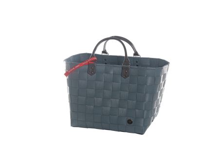 5100-05-0U Shopper dunkelgrpn Klassiker rauchblau (neue Bänder) kurze PU Leder Griffe