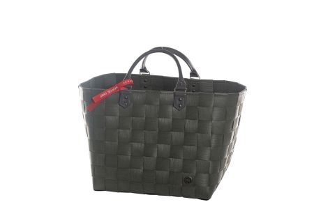 5100-04-0U Shopper dunkelgrpn Klassiker taupe (neue Bänder) kurze PU Leder Griffe